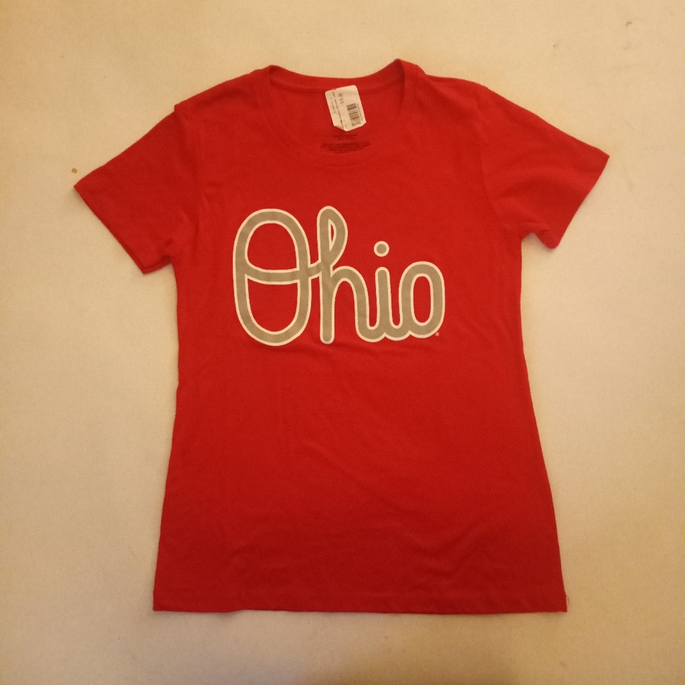 Top of the World Ohio State Script Tee Red 100% Cotton Size S